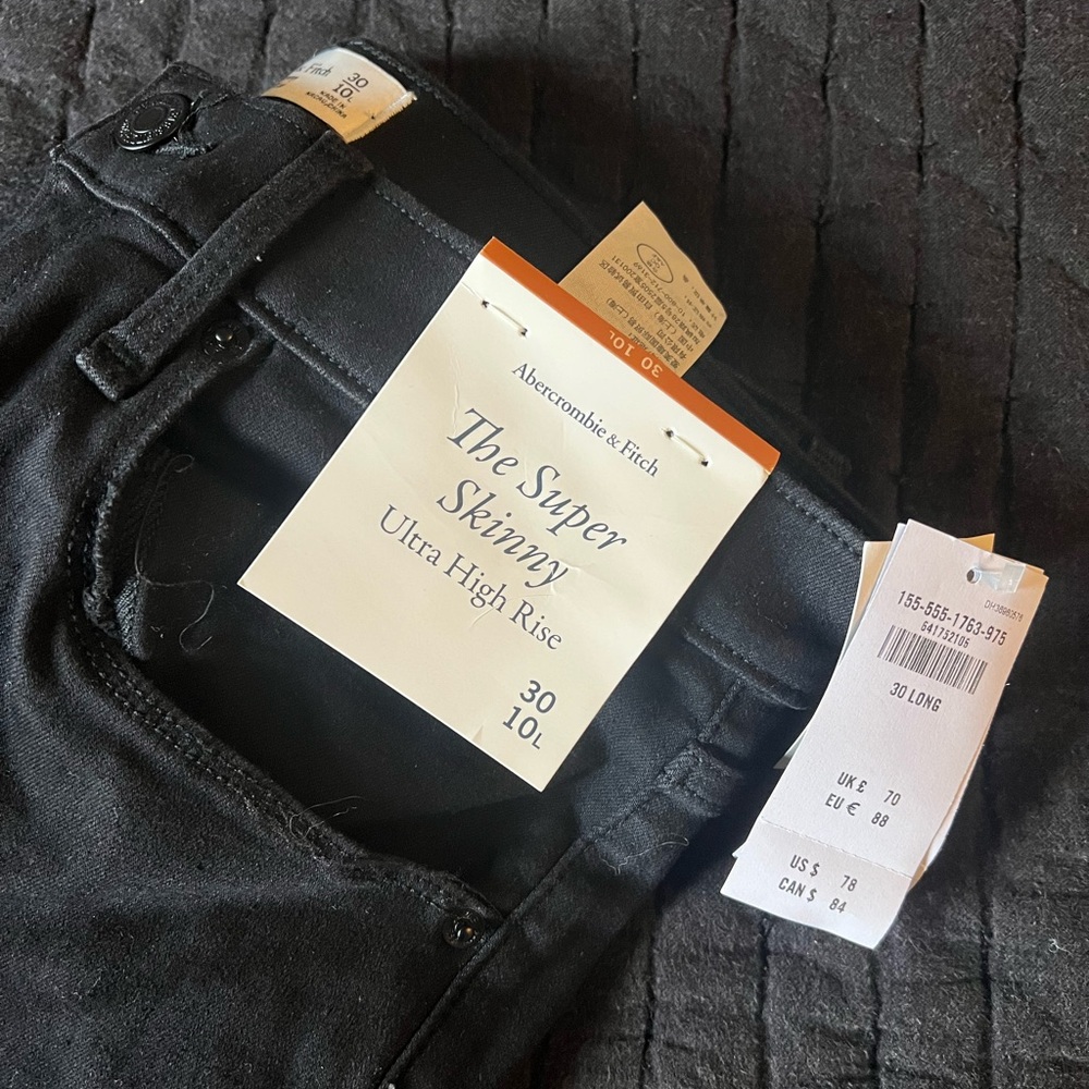 Abercrombie & Fitch Ultra High Rise Black Skinny Jeans